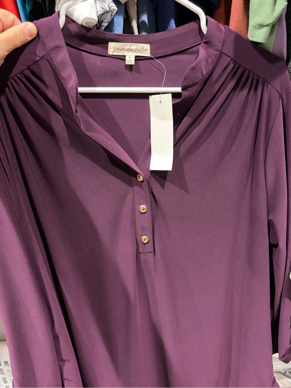 Women's Plum Button Top